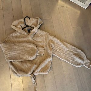 Cropped drawstring hoodie